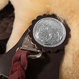 CHRIST Western-Fellsattel Diamond Plus Lammfell Westernsattel aus echtem, medizinischem Fell, in Handarbeit gefertigter baumloser Sattel, Lammfellsattel, Bareback Pad, Größe: Pony, Schaffell in braun - 6